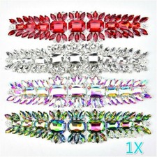 Rhinestone Crystal Applique Trim Chain Sew Wedding Dress Costume Accessory