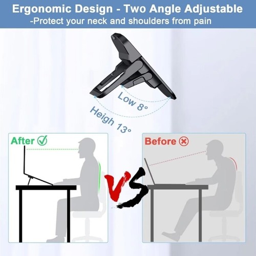 2Pcs Foldable Laptop Stand Portable Notebook Support Holder Adjustable Risers - Afbeelding 7 van 10