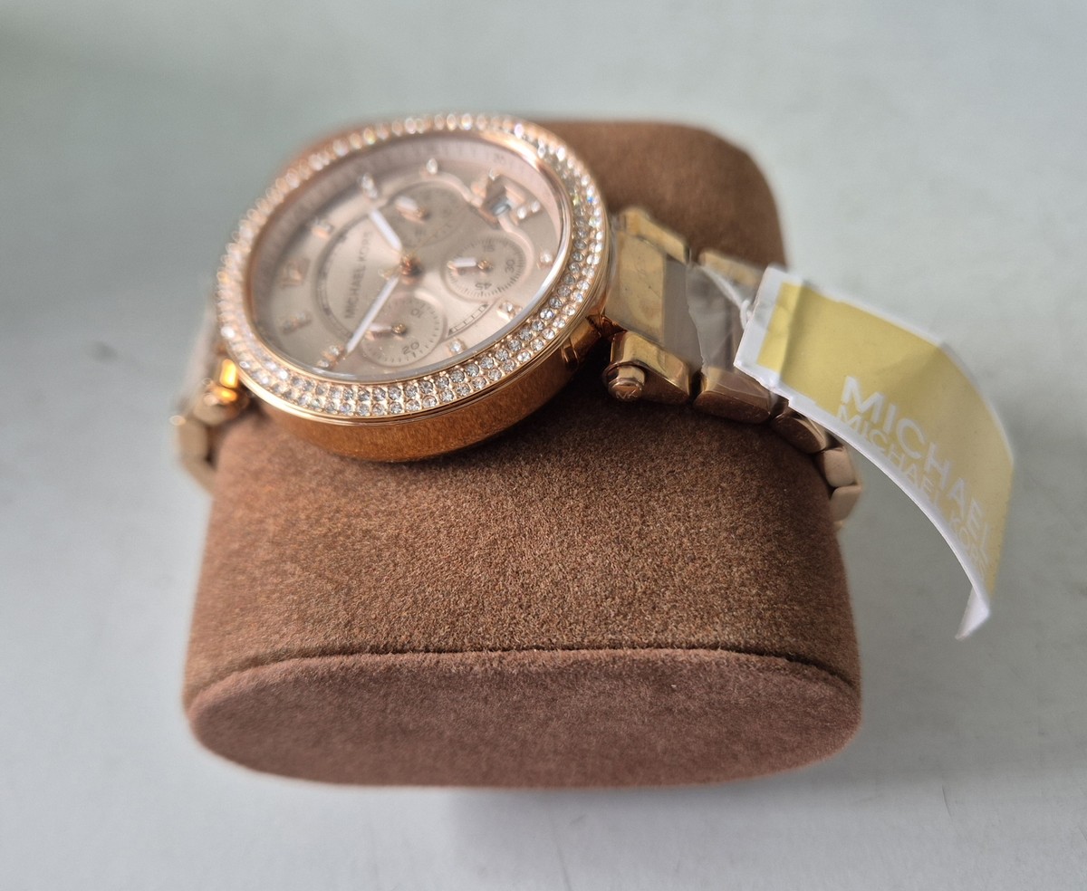 Ladies Michael Kors Parker Chronograph Watch Rose Gold ( MK5896