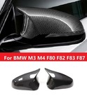 M Look Replace Dry Carbon Fiber Mirror Cover Caps For BMW M3 M4 F80 F82 F83 F87