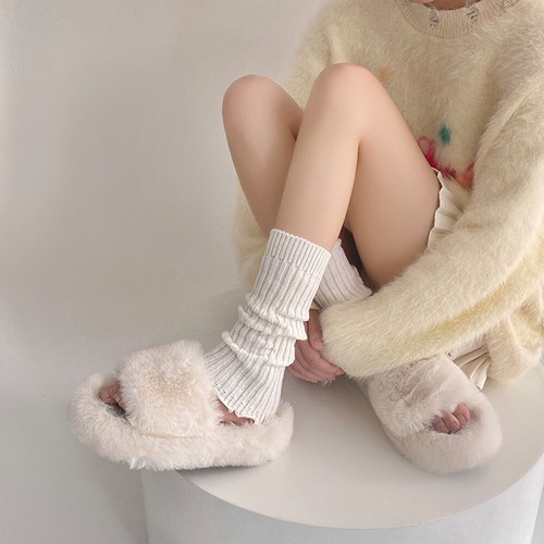 Women Ladies Winter Warm Leg Warmers Long Knit Knitted Crochet Socks Leggings - Picture 23 of 34