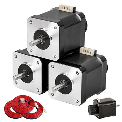 LUNYEE Nema17 Stepper Motor 42x48MM 1.7A 56Ncm with 0.6m Cable For CNC Router