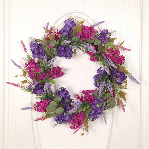 Lavender Hydrangea Wreath Front Door Spring Artificial Flower Garland Home Decor