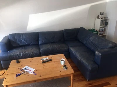 Blue Leather Couch Sofas Gumtree Australia Yarra Area