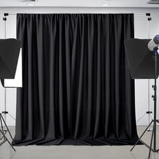 Black Backdrop Curtains for Parties 10x10 Wrinkle Free Black Backdrop Drapes ...