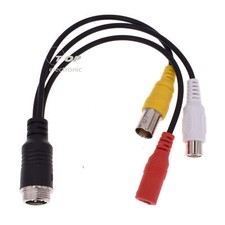 4-Pin Male to RCA Monitoring Aviation Head Extension Wiring Converter Adapter