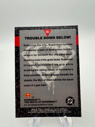 The Death of Superman Doomsday Trading Card YOU PICK DC Comic 1992 Fleer Skybox - Picture 134 of 206