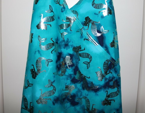 Girl's One Piece Turquoise Foil Mermaid Swimsuit by Justice - Size 12 - Picture 2 of 6