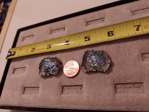 Swank glass art blue chipped ice pentagon mark silvertone cufflinks - Picture 15 of 16