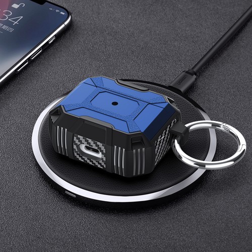 For AirPods 4th Gen 2024/AirPods 3/Pro 2 Rugged Case with Carabiner Keychain - Zdjęcie 8 z 15