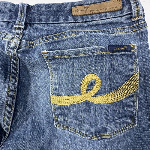 Seven 7 Jeans Women's 12 Bootcut Gold Stitching Stretch Premium Denim - Picture 4 of 10