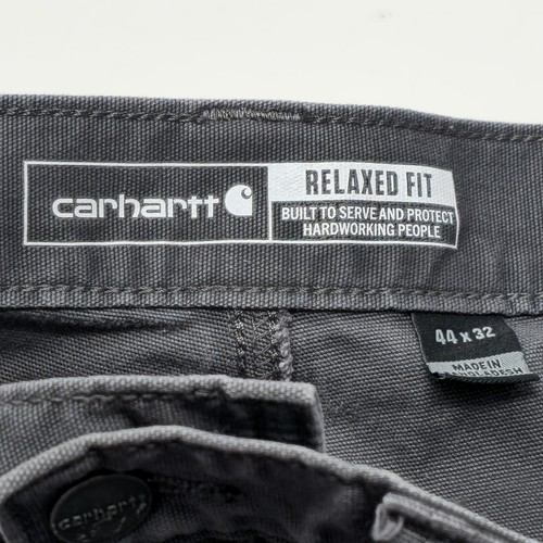 Carhartt Rugged Flex Work Pants Mens 44x32 Relaxed Fit Gray Canvas Carpenter - 第 5/12 張圖片