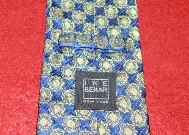 IKE BEHAR 美国制造浅蓝色/绿色花卉领带-领带-设计师领带。 — 第 3/3 张图片