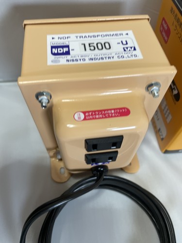 NISSYO Industry NDF-1500U Down Transformer AC120V to AC100V 1500W 60 Hz NEW - Afbeelding 3 van 13
