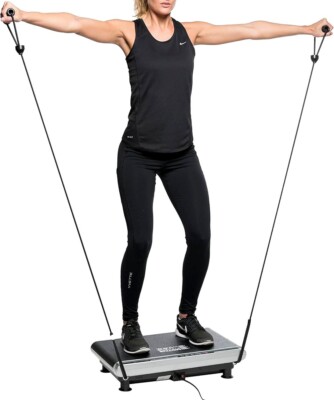 Klarfit 2 x Trainingsseile Trainingsgurte Resistance Bands Vibration Platte Lauf