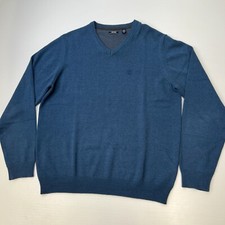 Izod Sweater Men Extra Large Jumper V Neck Rib Classic Light Work Party Core Nw