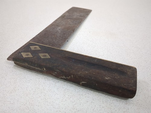 Vintage 9" Carpenter's Square Woodwork Cabinet Makers Tool Brass Try Square 90° - 第 8/9 張圖片