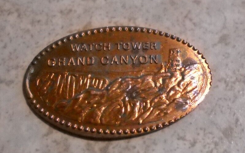 Grand Canyon elongated penny Arizona USA cent Watch Tower souvenir coin