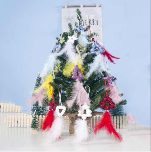 3pcs/Set Christmas Feather Hanging Xmas Tree Pendants Ornaments Home Party Decor - Picture 1 of 8