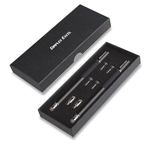 (2 in 1) Precision Dual Tip Stylus for iPad iOS Android - Black - Picture 1 of 6
