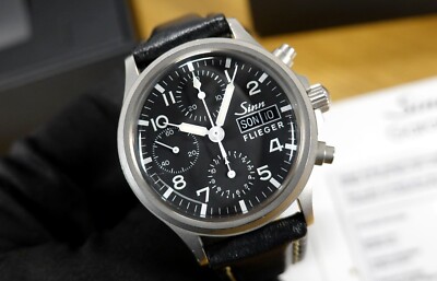 SINN 356 Flieger St 38,5 mm Chronograph Plexiglas FULL SET 2017 BAND NEU!