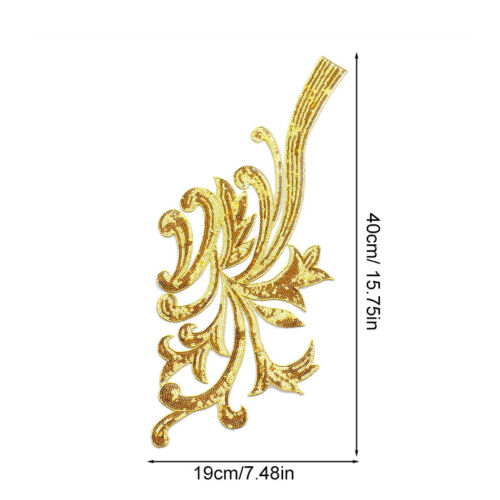 Sequin Lace Embroidered Patches Cloth Applique DIY Wedding Trims Sewing Craft - Picture 2 of 20