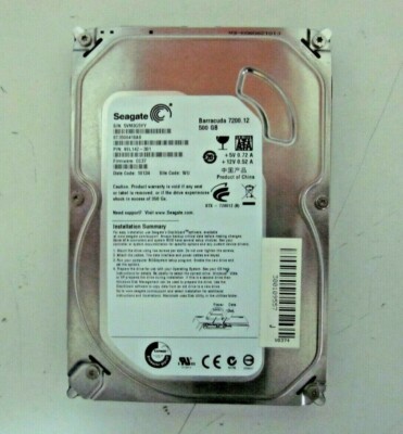 Disque Dur Interne Seagate Barracuda 7200.12 - 500 Go, 3,5", SATA, 7200 Tr/min, 16 Mo Cache, Garantie 5 Ans - 3
