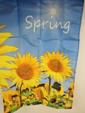 Sunflowers and Spring Garden Flag Fabric 12 X 18 inches New