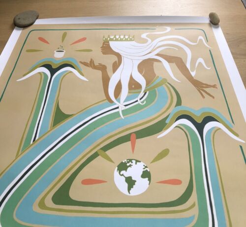 Starbucks Siren Screen Print Poster 50th Anniversary Signed 25” x 30” New - Picture 10 of 12