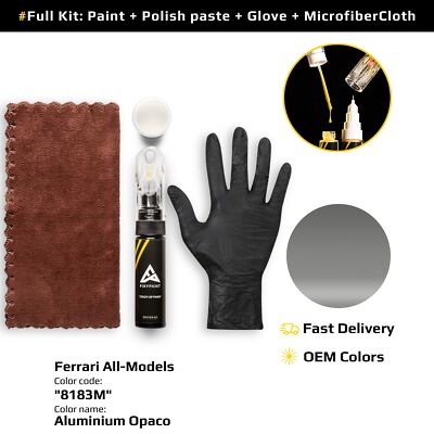 Touch up Paint for Ferrari All Models Code: 8183M Aluminium Opaco