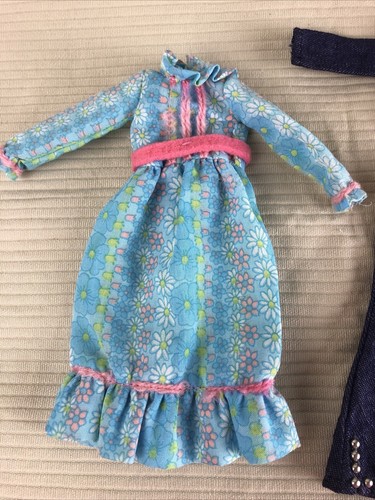 Vtg Lot World of Love HASBRO FLOWER GIRL Doll Dress Jean Jacket Pants Jeans Stud - Picture 2 of 8