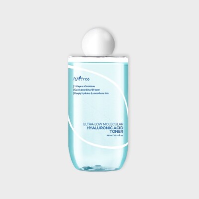 ISNTREE Ultra-Low Molecular Hyaluronic Acid Toner 300ml, Korean Cosmetics, Beauty