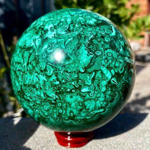 3.9LB Rare Natural Malachite quartz hand Carved sphere Crystal Healing - 第 7/18 張圖片