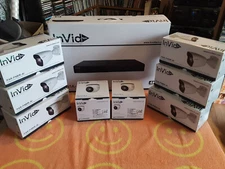 INVID TECH SECURITY CAMERA SET: NVR RECORDER w/ 6 MINI BULLET CAMS/2 TURRET *NEW