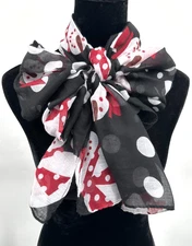 Whimsical Winter Holiday Womens Black Snowman Print Pashmina Style Scarf
