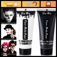 Halloween Makeup Kit - Black White Face Body Paint Set 4.74 oz for Costume F