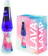 Mehrfarbige Lavalampe. Chromsockel, mehrfarbige Lava und transparente Flüssigkei