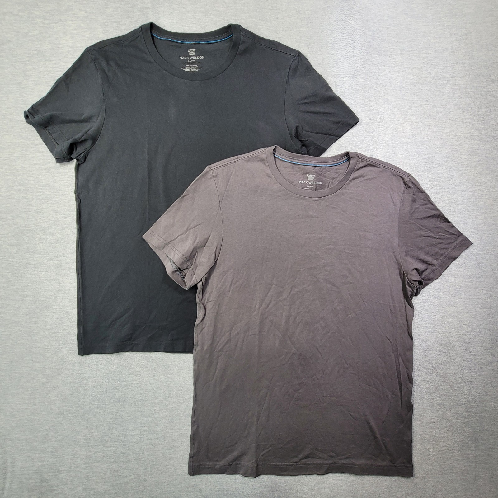 Mack Weldon T Shirts Mens Large Black & Gray Pima Crew Neck Casual Lot of 2