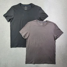 Mack Weldon T Shirts Mens Large Black & Gray Pima Crew Neck Casual Lot of 2