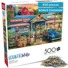Engage Your Mind: Country Living 500-Piece Puzzle for Adults - Made in USA