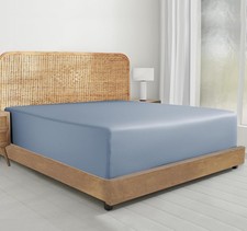 Design Den Deep Pocket Fitted Sheet King Size - 100 Organic Cotton Percale