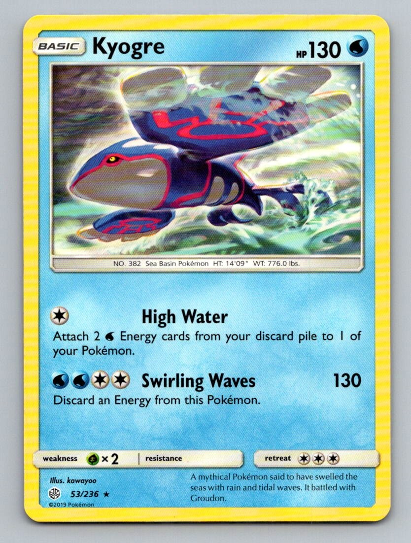 Kyogre 53/236 Rare Cosmic Eclipse Pokemon Lightly Played