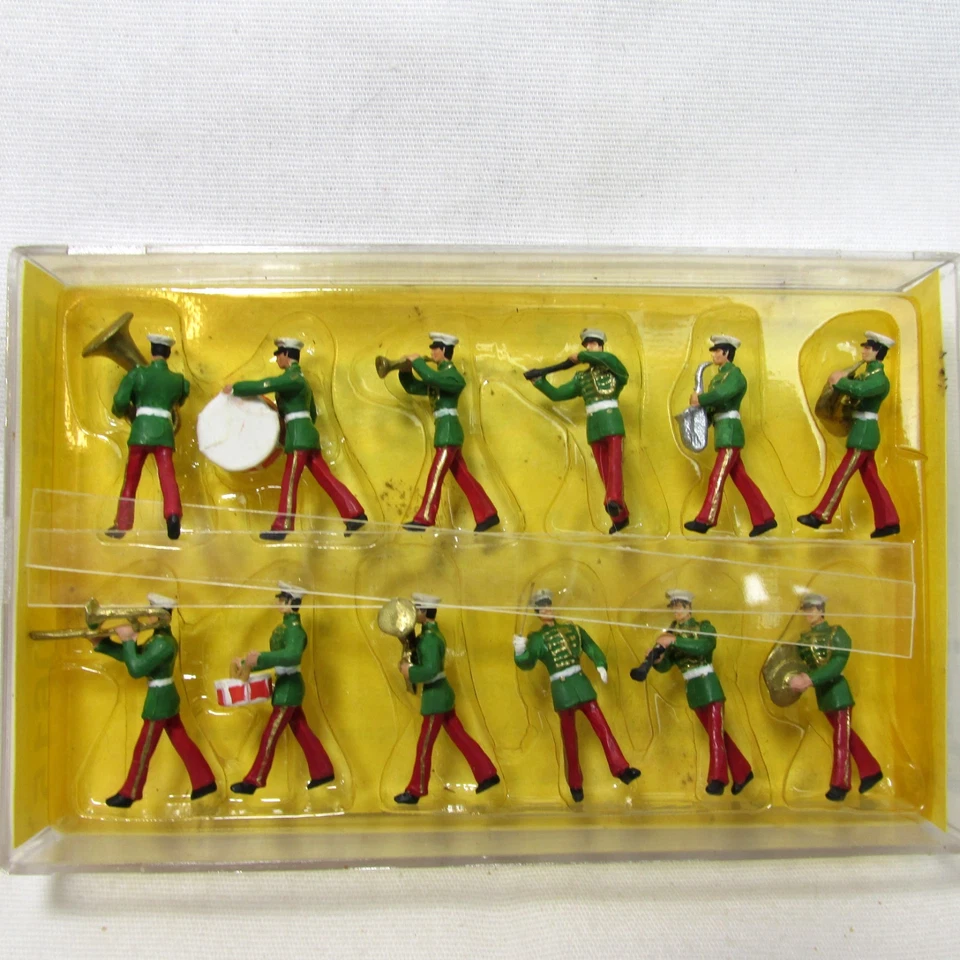 Raro PREISER #0615 HO Escala 1/87 Modelo Conjunto de 12 Intérpretes de Banda de Marcha Alemania Foto 2 de 4