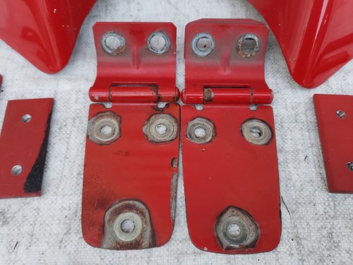 97-06 Jeep Wrangler TJ HINGES Set w/ Screws Windshield Hood Lower Door FLAME RED - Picture 10 of 20