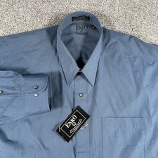 Enro Casuals Dress Shirt Mens Blue 100 Cotton Button Up Size 2XL 18 34/35 NEW