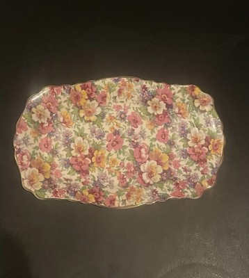 Vintage James Kent Du Barry Longton Porcelain Small Tray, 1940s