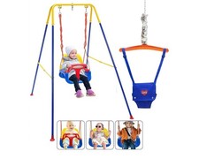 Toddler Swing Set, 3-in-1 Baby Swing Outdoor/Indoor, Toddler Swing Jumper wit...
