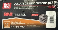 Grip Rite S27 Collated siding/fencing nails 1-1/2" x .090" (3600 pieces)_