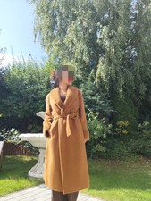 Kamelhaar Damen Mantel Mit Minkkrahen Beige Größe S