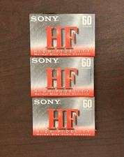 SONY HF 60 Minute Blank Audio Cassette Tapes High Fidelity C-60HFL NEW Lot Of 3
